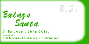 balazs santa business card